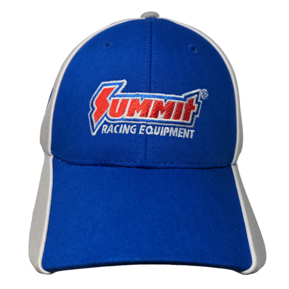 Summit Racing Men's Strapback Hat Blue Gray Embroidered Logo Adjustable Cotton - Picture 1 of 11